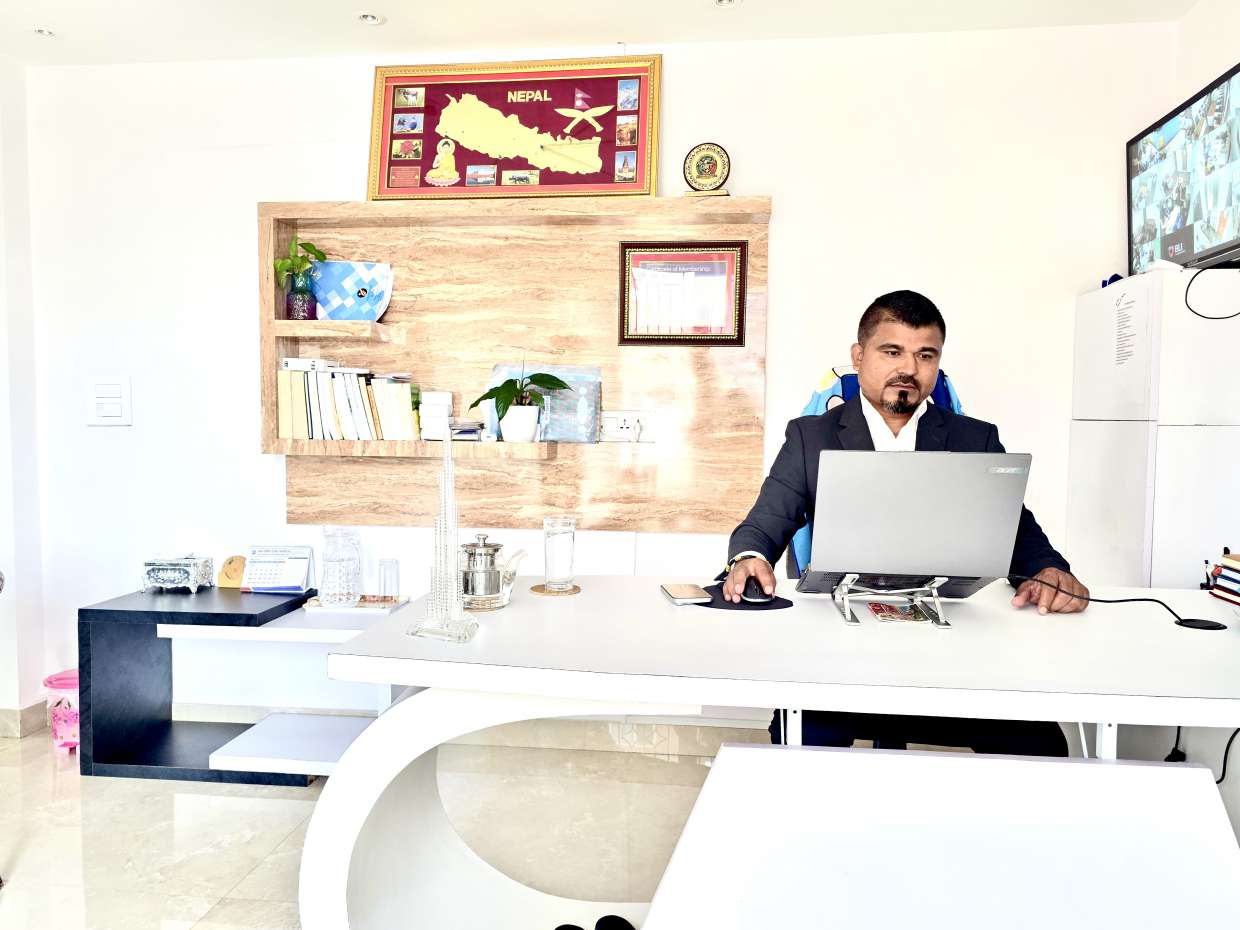 Ramesh Baduwal at the company office